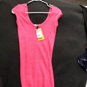 Hot pink form fitting dress